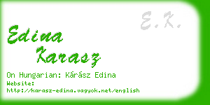 edina karasz business card