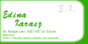 edina karasz business card